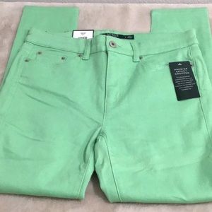 🆕 RALPH LAUREN Premier Skinny Cropped Colored Denim Super Stretch High Rise